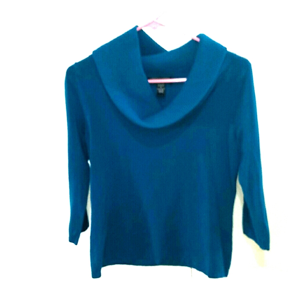 Teal cowl sweater